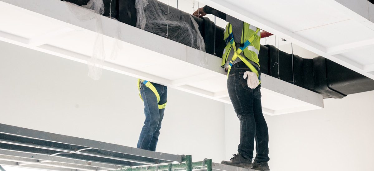 HVAC Duct Installation On Site