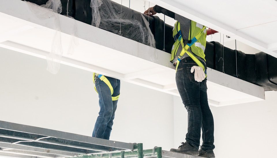 HVAC Duct Installation On Site